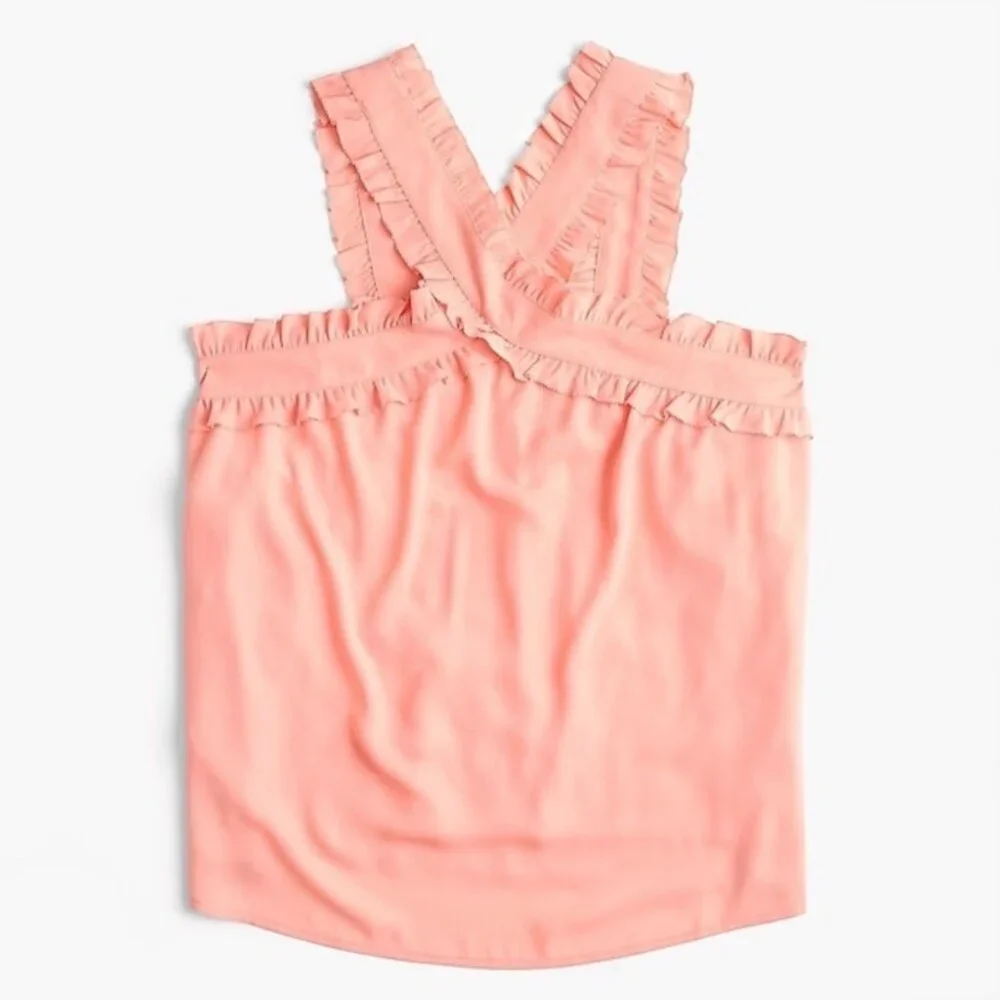 J. Crew Drapey Wrap Front Top Size 12 Coral Sleeveless Sleeveless Dressy Halter